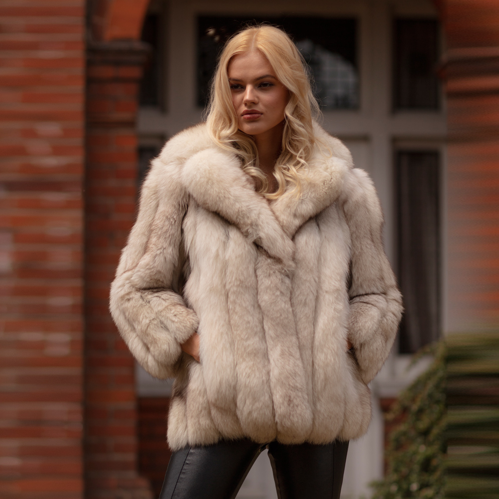 Zara White Artic Fox Vintage Fur Jacket