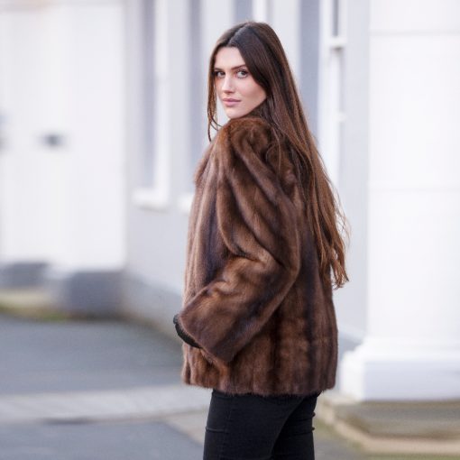 Evie Vintage Brown Mink Fur Jacket