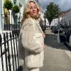 Charlotte Vintage Pastel & Off White Striped Mink Fur Jacket
