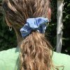 Sustainable Blue Chambray Pure Cotton Hair Scrunchie