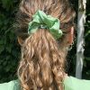Sustainable Green Chambray Pure Cotton Hair Scrunchie