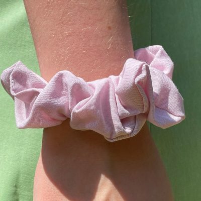 Sustainable Pink Chambray Pure Cotton Hair Scrunchie