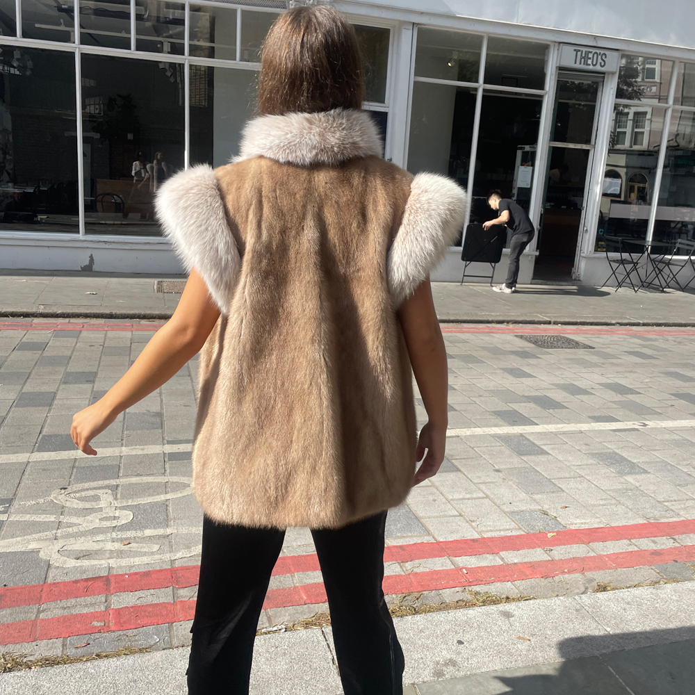 Alexis Honey Mink & Cream Fox Vintage Fur Jacket