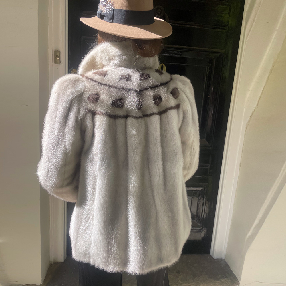 Sasha Sapphire & Brown Vintage Mink Fur Jacket