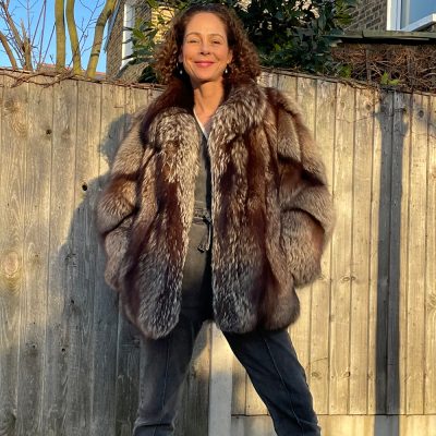 Collette 5 Vintage Silver Fox Fur Jacket